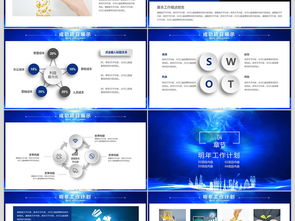 藍(lán)色綻放 2018商業(yè)計劃與營銷策劃PPT模板詳解